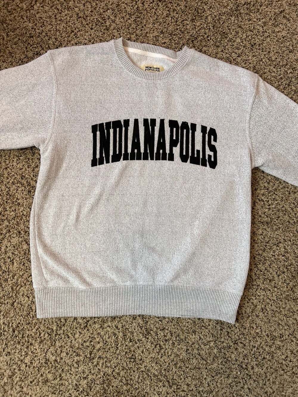 New York Popular Indianapolis Crewneck Sweatshirt Size XL Gray